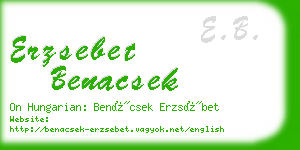 erzsebet benacsek business card